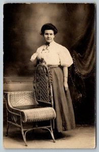 RPPC Named Young Lady  Marietta Magill  Real Photo  Postcard  c1910