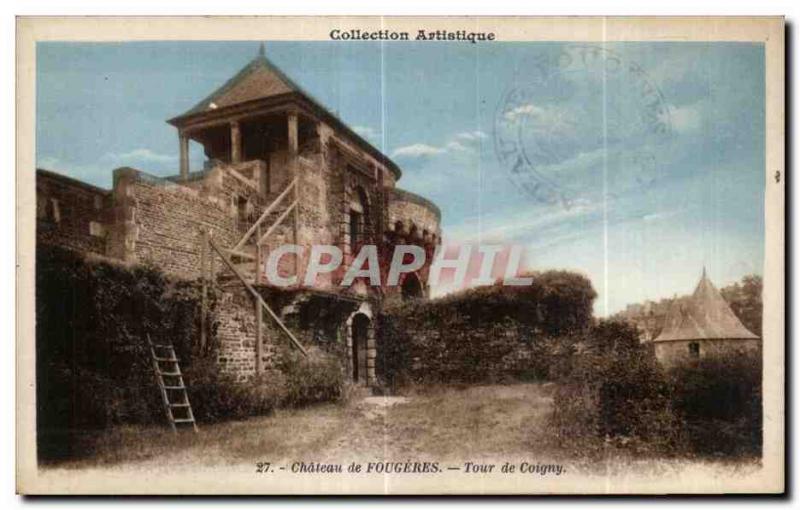 Old Postcard Chateau de Fougeres Tour de Coigny