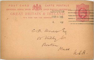 Entier Postal Stationery Postal Great Britain Great Britain 1906 London to Bo...