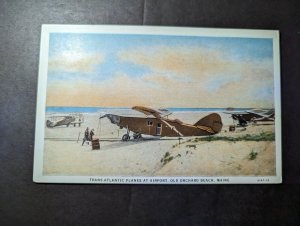 Mint USA Aviation Postcard Trans Atlantic Planes at Airport Old Orchard Beach ME