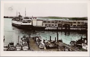 CPR Dock Nanaimo BC SS 'Princess Elizabeth' Steamship Boats RPPC Postcard E79