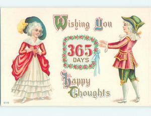 Pre-Linen new year COLONIAL ERA - WOMAN AND MAN IN OLD CLOTHES HQ7899