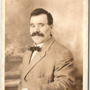 c1910s Peoria, ILL Hispanic Gentleman RPPC Real Photo Studio Postcard Man IL A65