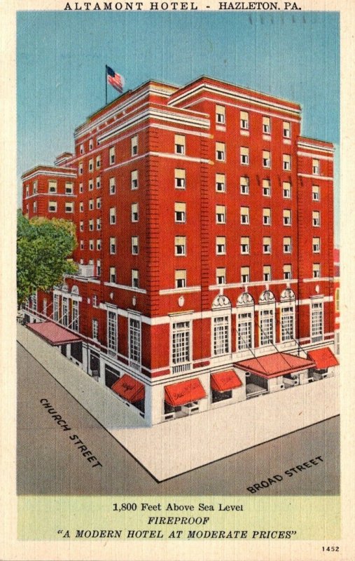 Pennsylvania Hazleton The Altamont Hotel 1945