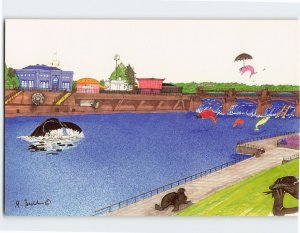 Postcard Chittenden Locks, Seattle, Washington