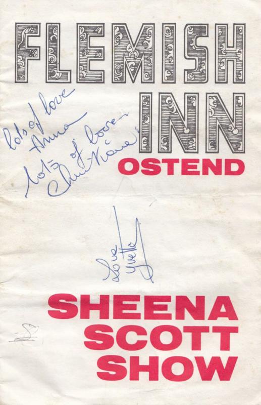 Sheena Scott Belgium Musical Star Singer Vintage Hand Signed Theatre Programme