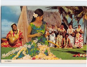 Postcard Lei Maker, Hawaii