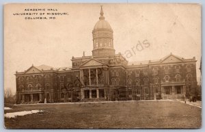 K31/ Columbia Missouri RPPC Postcard c1910 Academic Hall University U oF M 363