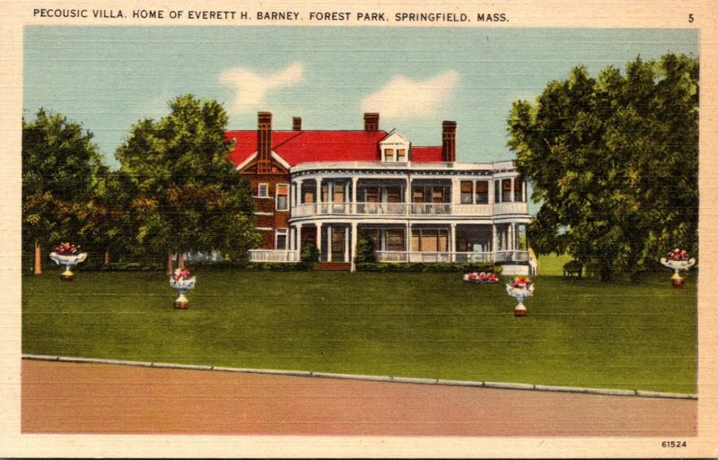 Massachusetts Springfield Forest Park Pecousic Villa Home Of Everett H Barney