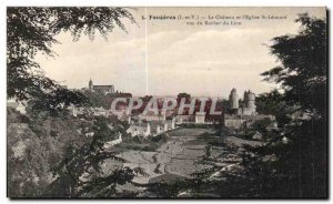 Old Postcard Fougeres Chateau and The Church of St Leonard Vns Lion Rocks