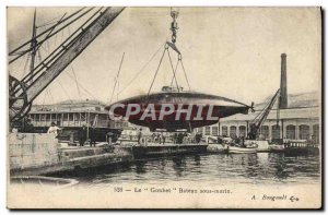 Old Postcard The Boat Goubet Boat Submarine