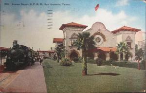 San Antonio TX Sunset Depot c1910 Postcard