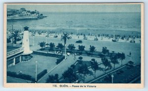 GIJON Paseo de la Victoria SPAIN Postcard