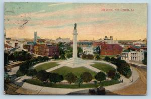 Postcard LA New Orleans Lee Circle General Lee Confederate Monument 1910 G25