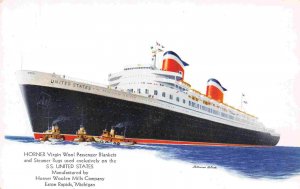SS United States Ocean Liner Ship Line 1950s postcard