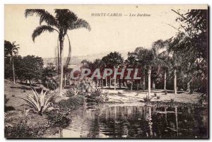 Old Postcard Monaco Monte Carlo gardens