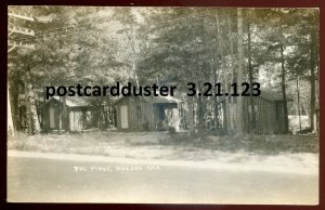 h603 - HOLDEN Maine 1936 The Pines Cabins. Real Photo Postcard