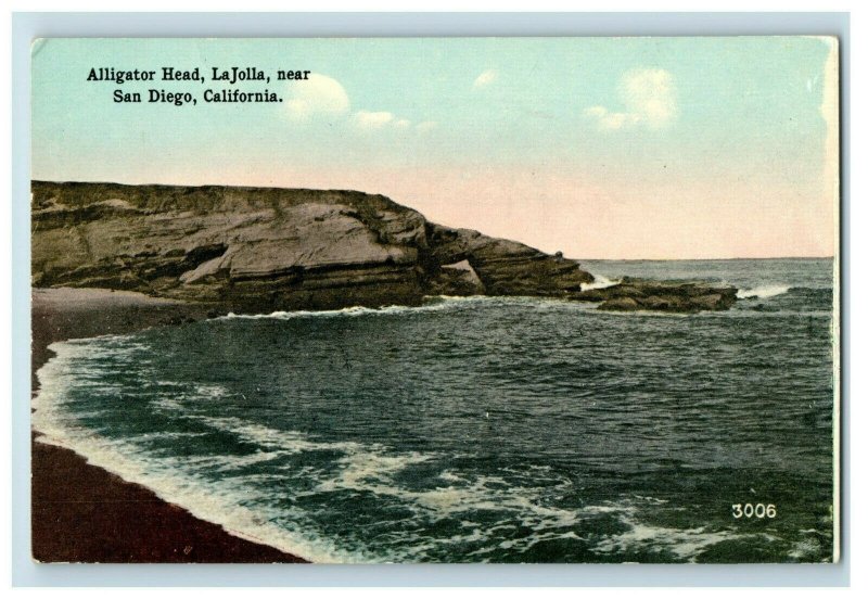 C.1920 Alligator Head LaJolla Beach Breakers, CA Postcard P186