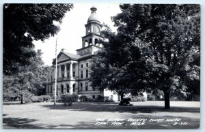 RPPC PAW PAW, MI Michigan ~ Van Buren County COURT HOUSE c1940s Postcard