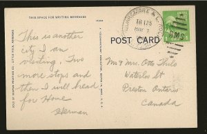 USA Postmark 1946 Main Street Little Rock Arkansas Linen Postcard