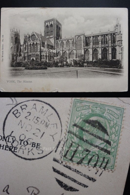 YORK The Minster c1906 Postmark BRAMLEY DUPLEX (H70) by The Wrench Series