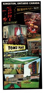 Tom's Place, Capri Motor Hotel, Kingston, Ontario, Vintage Advertising Postcard