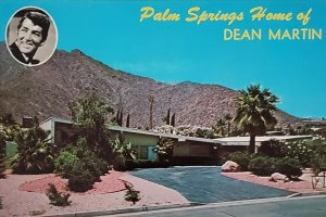 Dean Martin Palm Springs Winter Home CA Postcard 