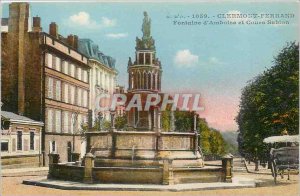 Old Postcard Clermont Ferrand Amboise Fountain Learning Sablon