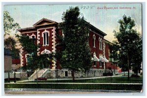 Knox County Jail House Exterior Scene Galesburg Illinois IL Antique Postcard