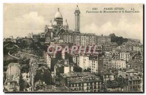 CARTE Postale Old Panorama Paris Montmartre and Sacre Coeur