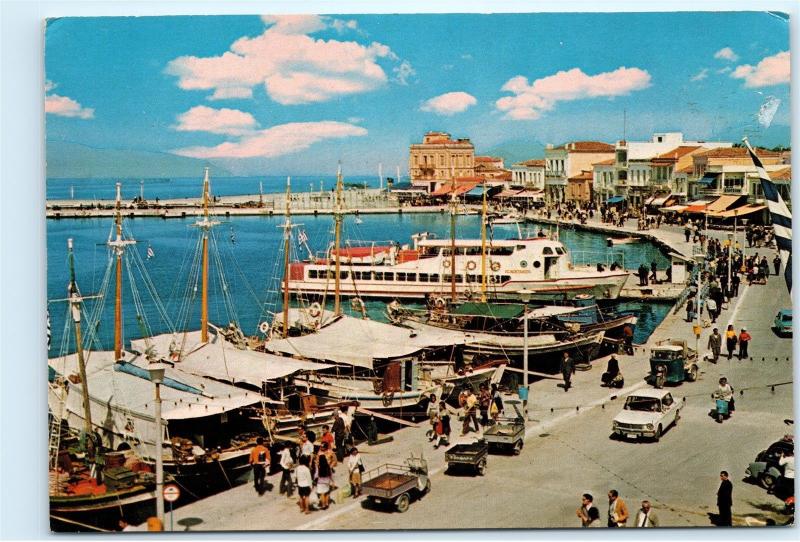 Greece Aegina Town Port Harbour Harbor Vintage 4X6 Postcard D56