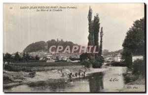 Old Postcard Saint-Jean-Pied-de-Port Nive and Lavandieres Citadel