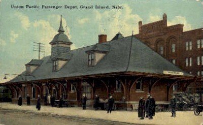 Union Pacific Passenger Depot, Grand Island, Nebraska, NE, USA Railroad Train...