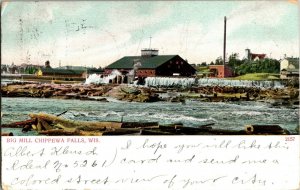 View of Big Mill, Chippewa Falls WI Undivided Back Vintage Postcard F79