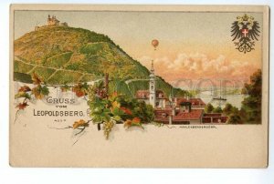 496974 Austria Gruss aus Leopoldsberg balloon lithographic Vintage postcard