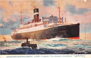 Lot330 anchor donaldson line letitia ship liner  painting transportation uk