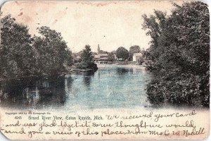 Postcard PANORAMIC SCENE Eaton Rapids Michigan MI AJ4142