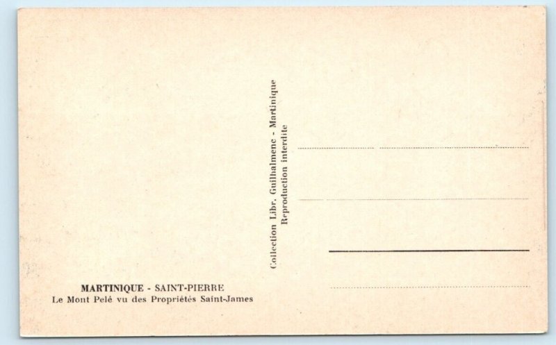 Saint-Pierre Le Mont Pele vu des Proprietes Saint James MARTINIQE Postcard