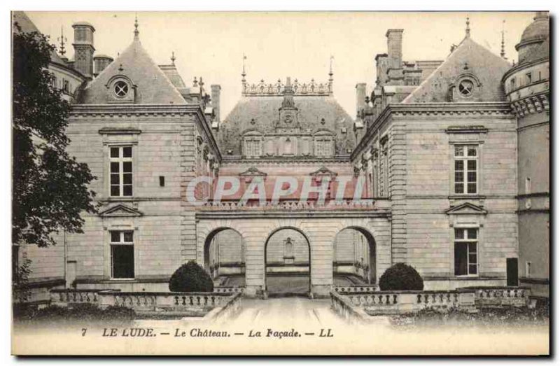 Old Postcard Le Lude Chateau La Facade