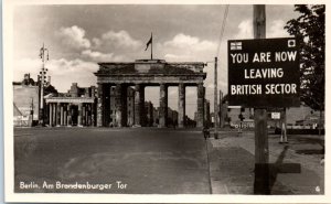 You Are Now Leaving British Sector Berlin West Germany Real Photo WW2 Postcard