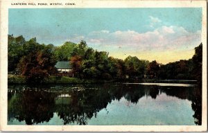 View Across Lantern Hill Pond, Mystic CT Vintage Postcard V12