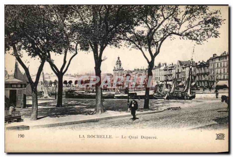 Old Postcard La Rochelle Boat Quai Duperre