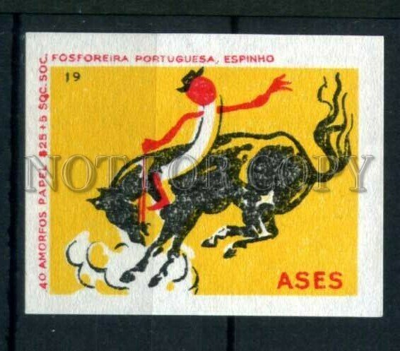 500692 PORTUGAL ASES equestrian sport Vintage match label