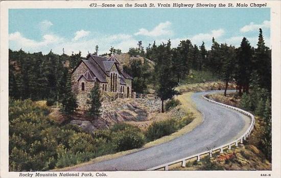 Scene On The South Saint Vrain Highway Showing The Saint Malo Chapel Rocky Mo...