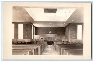 c1910's St. Mark Church Interior View Burlington VT Antique RPPC Photo Postcard