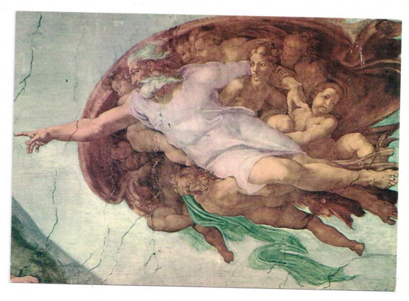 Vatican Sistine Chapel Michelangelo Creation of Man Postcard