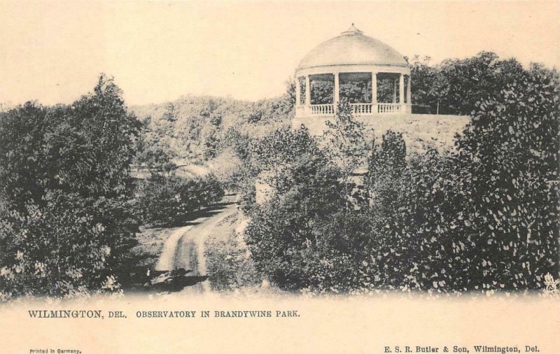 OBSERVATORY IN BRANDYWINE PARK WILMINGTON DELAWARE POSTCARD (c. 1905)