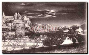 Old Postcard Vannes Les Remparts Moonlight