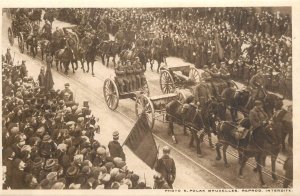 American artillery parade into Brussels Belgium postcard