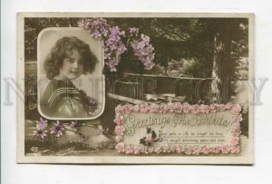 427313 BIRTHDAY Wishes shipboy LILAC Vintage Greetings PC